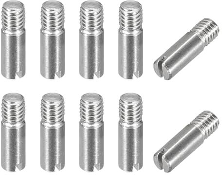 sourcing map 10 perni cilindrici scanalati M3 x 10 mm in acciaio inox 304 tassello filettatura esterna perno di posizionamento per mobili armadi