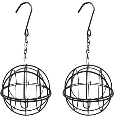 2 Pieces Hollow Bird Feeding Balls, Hanging Bird Feeders, Metal Bird Feeders, Fat Ball Feeders, Bird Window Feeders, Suitable For Birds