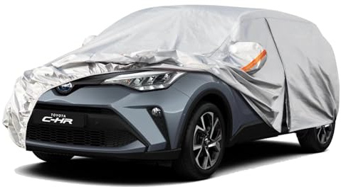 Kayme Autoplane Wasserdicht Atmungsaktiv für Toyota C-HR (2016-2025), 6 Schichten Vollgarage Autoabdeckung für Regen Sonne Staub Schutz Verkratzt, Autoabdeckung mit Reflektierenden Streifen.
