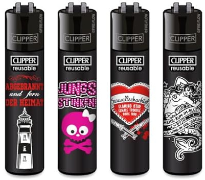 Clipper Feuerzeuge 2 Quartal 2026 (4er Set), Neues Motiv: Flaming Star 1