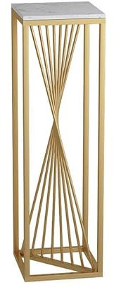 FDSGEEE Marble Top Side Tables，Slim Tall Metal Display Stand Plant Pots Flower Pot Holder for Indoor Corner, Living Room Accent (Size:100CM,Color:White)