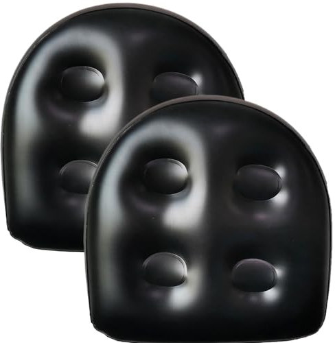 Lot de 2 sièges rehausseurs gonflables de 47 x 37 x 15 cm, siège de spa et de dos gonflables avec ventouse en PVC, noir