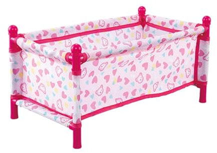 Baby Doll Cot, Kid Bed, Pretend Toy Stroller, Pink Fold Down Bedside Crib Toy, Realistic Children Car Seat Cradle for Boys Girls