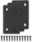 QUARKZMAN 3 Set Flache Reparatur Platten 1.5 x 2.36 Edelstahl Flache Gerade Strebe Klammer Reparatur Verbindungs Platten mit Schrauben für Befestigung Holz Möbel Ecken Schwarz