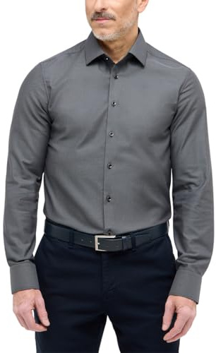 ETERNA Male Dynamic Cotton strukturiert Slim FIT 41_H_1/1, 1/1, schwarz