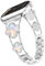 wipalor Sparkling Four-Leaf Clover Band Compatible with Apple Watch Straps Women 42mm 41mm 40mm 38mm, Lucky Diamond iWatch Strap, Chic Band for Apple Watch Strap Series 10 SE 9 8 7 6 5 4 3, Silver