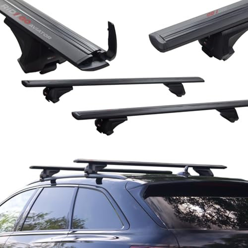 RIDIGO Dachträger für Opel Astra 3 III H Kombi (mit Löchern) 2007-2009 mit geschlossener (integrierter) Dachreling Black