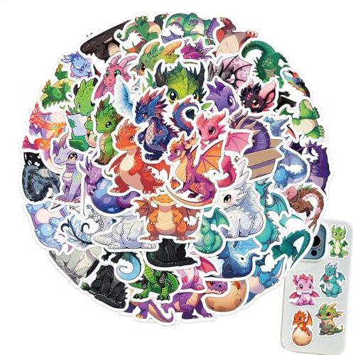 Tieraufkleber - Drachenaufkleber, Cartoon-drachens-Laptop-Aufkleber | Cartoon-Laptop-Skateboard-Aufkleber, Autoaufkleber für Schlafzimmer, Laptops, Wasserflaschen, Laptop-Aufklebers