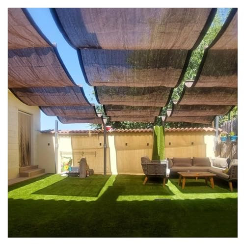 Retractable Sun Shade Canopy, Wave Sail Roof Slide Wire Curtain Cover, Sun Shelter Awning For Outdoor Pergola Patio, Custom Size(1.1x5.5m)