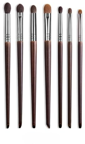 Lot de 7 pinceaux de maquillage naturels en poils de chèvre pour fard à paupières