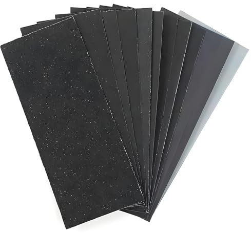 12 pcs Sandpaper 800 to 5000 Grits,Wet and Dry Sandpaper 9x3.6 Inch,800 1200 1500 2000 3000 5000 Grit Wet/Dry Sandpaper Sheets Kit for Cars Polishing Metals Walls Wood Furniture Sanding
