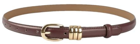 Lusso Sottile Cintura 1.8CM Del Cuoio Genuino Delle Donne Per Jeans Pantaloni Casual Accessorio di Modo, Fucsia, 105CM