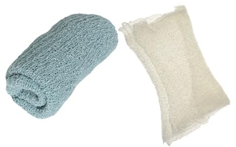 TEMPNAP 2pcs Newborn Swaddle Wrap Photography Props for Boys, Lightweight Elastic Fabric Acrylic Fibers Blanket for Indoor Studio Shoots and Photoshoot