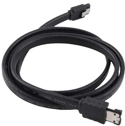 Präzises Abgeschirmtes ESATA-zu-Stecker-zu-Stecker-M/M-Verlängerungskabel für Externe Festplatten, Schnelle Datenübertragung, für -Festplatten und Mehr, PVC, 19,7 Zoll (100cm)