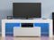Anaelle Pandamoto LED Meuble TV en Verre sur Salle de Séjour, Salon et Chambre à Coucher etc, Taile: 130*35*45cm, Poids: 28kg, Blanc
