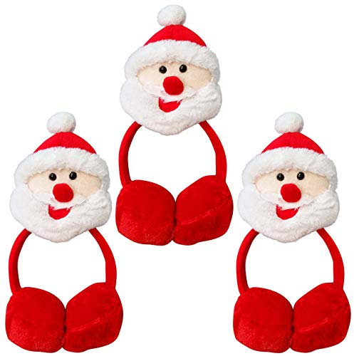 Ciffre 3 Stück im Set Ohrwärmer Nikolausmütze Winter Mütze Mützen Nikolaus Santa Rot Elch Rentier