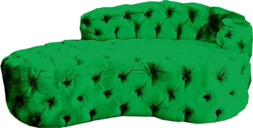 Casa Padrino Luxus Chesterfield Samt Chaiselongue Wohnzimmer Möbel - Chesterfield Möbel, Farbe:grün