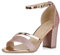 VAN HILL Damen Sandaletten Lack Riemchensandaletten Glitzer Metallic Schuhe Elegante High Heels Party Abendschuhe 154300 Rose Gold Elegant 37