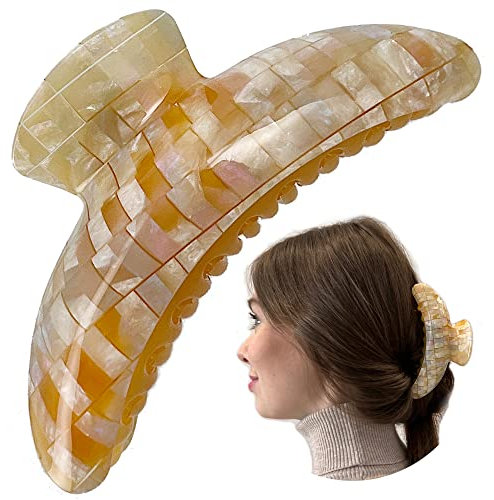 Pince a Cheveux XXL Chic Ultra Résistante/Pince Cheveux Femme Originale/Attache Cheveux femme/Grosse pince Cheveux Crabe Colorée/Banane Grande Brillance Cheveux/Bijou Cheveux Claw clip