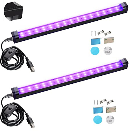 UV Black Light Bar 1ft LED Blacklight Strip Lights for Fluorescent Tapestry