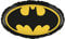 Party Factory Batman Folienballon mit Logo, Ø45cm, schwarz, gelb, Heliumballon zum Geburtstag oder zur Superhelden-Mottoparty