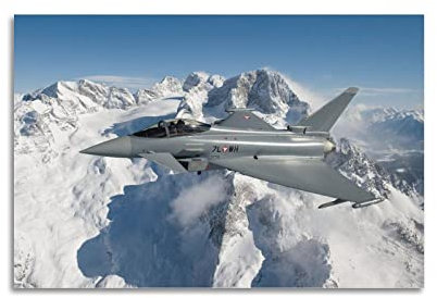 YIBIN Luftfahrt-Poster Eurofighter Typhoon Poster Dekorative Malerei Leinwand Wandposter und Kunstbild Druck Moderne Familie Schlafzimmer Dekor Poster 30 x 45 cm