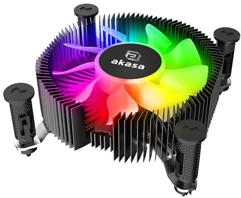 Akasa Vegas Chroma iLG, aRGB Aluminium Intel® LGA1700&1851 Mini-ITX Low-Profile Cooler, 29.9mm CPU Cooler Supports up to 73W TDP, Suitable for Mini-ITX & HTPC case, Tool Free Push-pin, AK-CC6615BP01