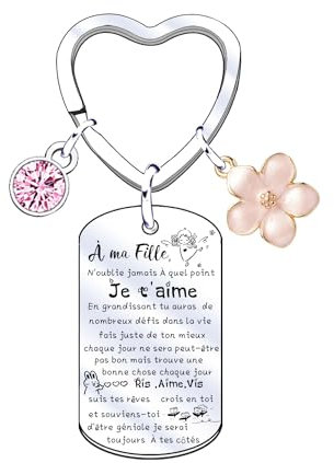 JRZDFXS Porte Clés Cadeau D'anniversaire Femme Homme Pour Fils Fille Enfant Je T'aime Mon Fils Ma Fille - Cadeau de Noël