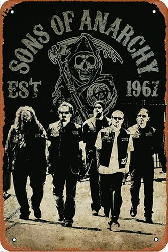 Sons of Anarchy Poster – Reaper Crew Vintage Metall-Blechschild, Wanddekoration für Bars, Kaffeebar, Heim-Wanddekoration, 30,5 x 20,3 cm