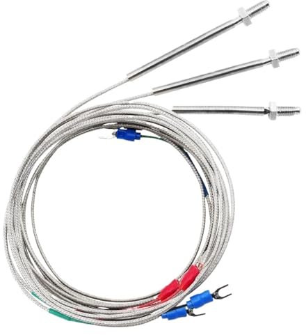 Gewinde M6 Schraube Thermoelement 0,5 m 1 m 2 m 3 m Typ KJ PT100 Sonde Temperatursensor 0-400 ℃ for PID Digital Thermostat (Color : J type 2m)