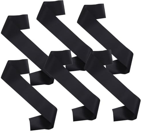 LEEQ Blanko Schärpe - 6pcs Schärpen Seidenschärpen Satin-Schärpe zum Selbermachen für Geburtstag, Hochzeit, Party-Zubehör, Abschlussfeier, Jungesellenabschied, Schwarz