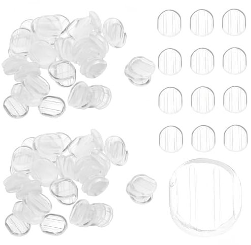 PYRUVAE 60 Piezas Almohadillas de Silicona para Pendientes de Clip, Transparentes, otostick, tuercas pendientes elevadores