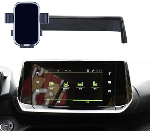 Support de téléphone de voiture pour Peugeot 2008 2019-2023, support de navigation d'écran, rotation à 360 °, support de téléphone portable par gravité pour smartphone, mains libres (argenté)