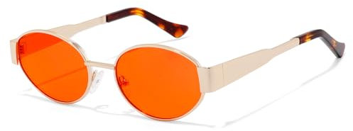 KUKU VISION Retro Ovale Orange Blaulichtfilter Brille Damen, Modische Anti Blaulicht Gläser, Klassische Farbton, UV400 Schutz,Blendschutzbrille