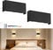 Lampop Wandleuchte Akku Innen 2 Stück RGB LED Wandleuchte ohne stromanschluss 5200mAh Wandlampe Kabellos Dimmbar mit Fernbedienung Touch Control Magnetisch für Wohnzimmer Schlafzimmer Flur Schwarz