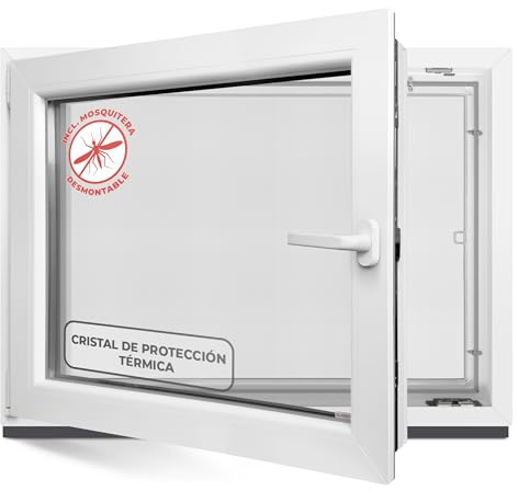 Ventana de sótano de 70 x 70 cm, doble acristalamiento, ventana de plástico, perfil de 60 mm, DIN izquierdo, ancho x alto: 700 x 700 mm, perfecto para ventanas de jardín, ventanas de garaje y sótano