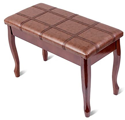 GZSLKSCD Klavierhocker, Klavierbank mit Fester Höhe und Notenfach, bequemer Klavierhocker aus Massivholz, gepolsterte Klavierbank 76 x 35 x 49 cm