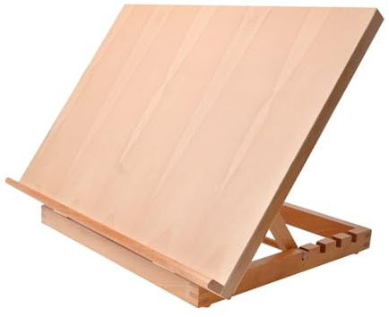 Verstellbare Tischstaffelei A3 aus Buchenholz 30 x 43 cm