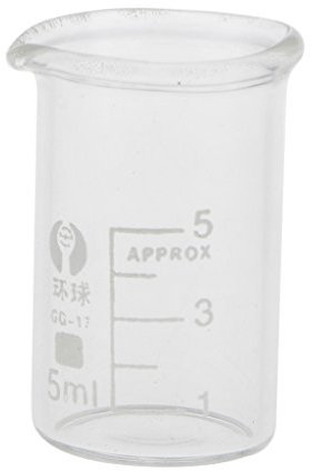 Vetro dosatore graduato anti-calore, strumento di misurazione Becher per laboratorio chimico, trasparente, 5 ml