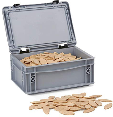 Flachdübel Größe 20 von WFix | 750 Stück | Dübel in Aufbewahrungsbox | Passend mit Dübelfräse & Lamellofräse | Holzdübel wie Lamello 20