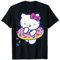 Sanrio Hello Kitty T-Shirt für Kinder und Erwachsene, Schwarz, S, Halbarm, Klassische Passform, Kawaii Cartoon Novelty T-Shirt