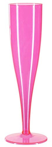 Product Pro 10 x Pink Transparent Plastic Prosecco Flutes - 175ml Capacity