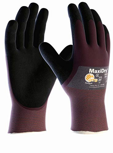 (6 Paar) ATG Handschuhe 56-425 Schutzhandschuhe MaxiDry, SB-Verp. 6 x violett/schwarz 8