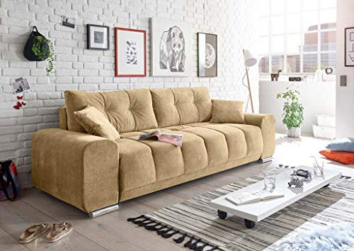 Froschkönig24 Paco Schlafsofa 260x90 cm Sofa Couch Schlafcouch Sand (Beige)