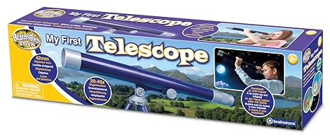 Brainstorm Toys My First Telescope – 20x to 40x Magnification with Lightweight Table-Top Tripod, Perfect Beginner Telescope for Kids, STEM Educational Astronomy Toy