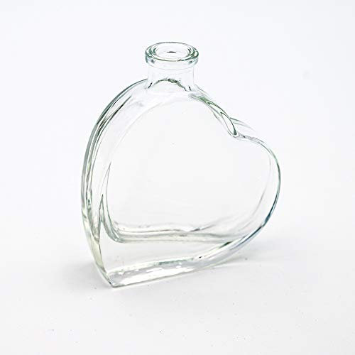 Flaschenbauer - 6 x Herz Flasche Passion: Glasflasche Herz 50 ml - 6 Mini Glasflaschen mit Korken verwendbar als Geschenkidee, kleine Glasflaschen 50ml, Schnapsflaschen klein oder Deko Flaschen