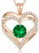 CDE Cadeau de Fête des Mères Coeur Collier 925 En Argent Sterling Plaqué Or Rose Pierre de Naissance Peut Pendentif Colliers pour Femmes avec 5A Zircon Cubique Bijoux Cadeau D'anniversaire