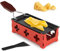 Raclette 2 Personen, hicoosee Antihaft-Käse Raclette Rotaster Ofen mit Silikonspatel zum Schmelzen von Käse, Schokolade Rot