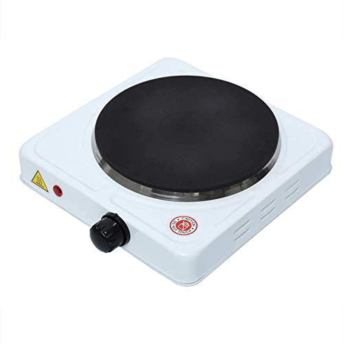 Candora Electric Portable Kitchen Hot Plate Hob,1000W, White Single Boiling Ring, Cast Iron Heating Plate