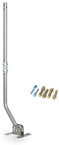 Adjustable Antenna Mounting Pole – Universal J-Pipe Mount for Antennas & Weather Stations with Mounting Bracket – Solid Structure, Weatherproof, Easy Installation (1 Diameter, 32 3/4 Arm Length)